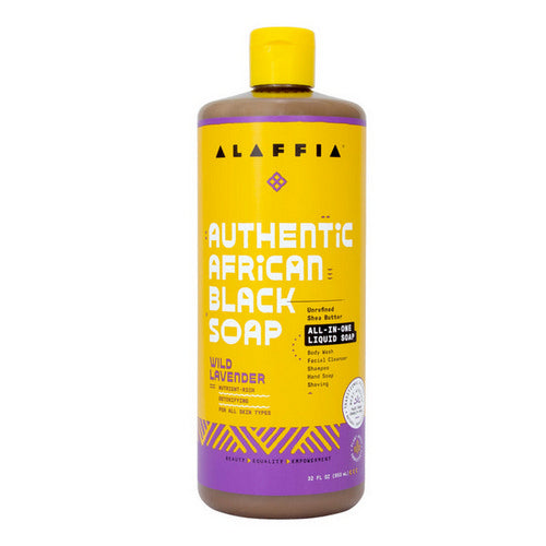 Wild Lavender Authentic African Black Soap 32 Oz by Alaffia