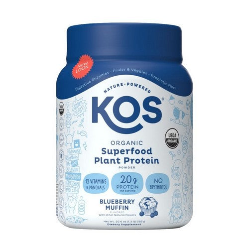 Organic Superfood Protein Powder Blueberry Muffin 20.6 Oz by Kos