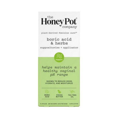 Boric Acid And Herbs Suppositories Plus Applicator 14 Count by The Honey Pot