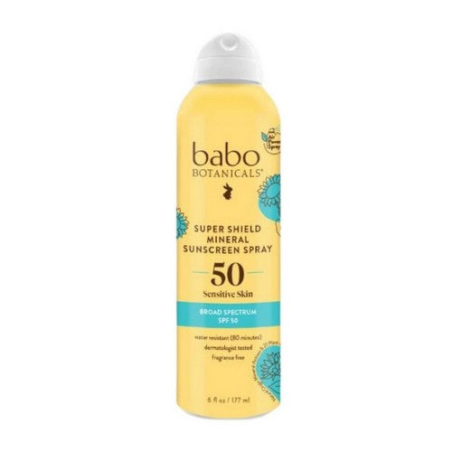 Sheer Mineral Sunscreen Spray SPF 50 6 Oz by Babo Botanicals