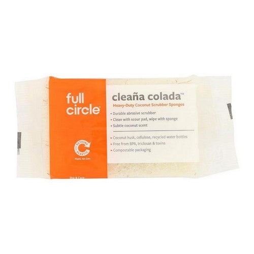 Cleana Colada Heavy Duty Coconut Scrubber Sponges 2 Count by Full Circle Home