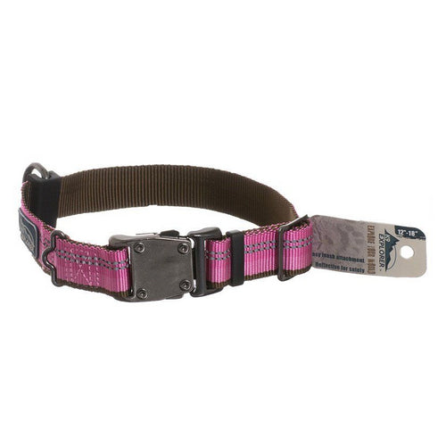 K9 Explorer Reflective Adjustable Dog Collar - Rosebud 12"-18" Long x 1" Wide by Coastal Pet