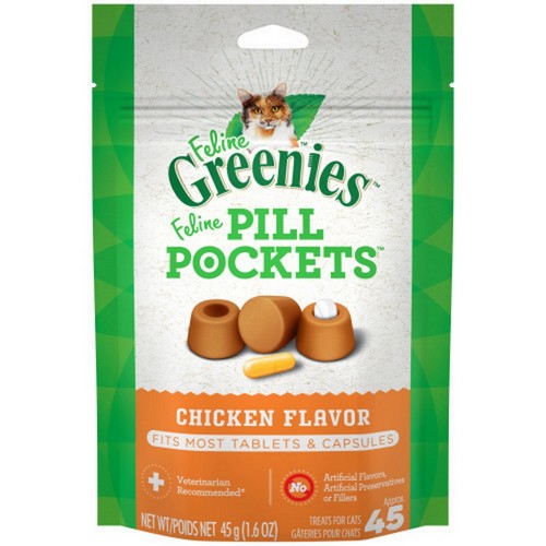Pill Pockets Chicken Flavor Cat Treats 1.6 oz by Greenies