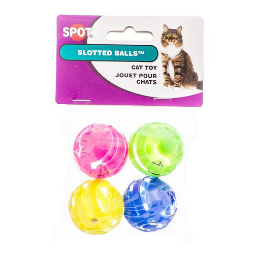 Slotted Balls with Bells Inside Cat Toys 4 Pack by Spot