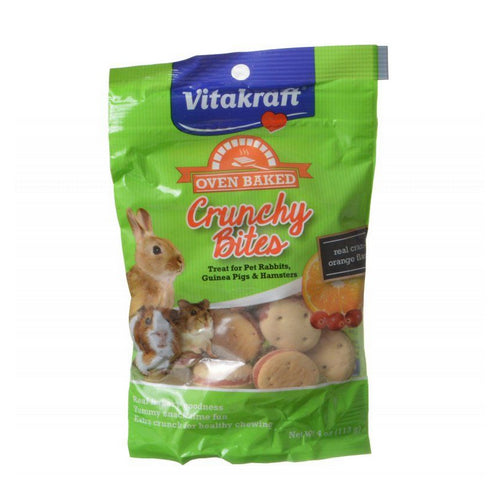 Oven Baked Crunchy Bites Treat For Small Animals Cran Orange 4 Oz by Vitakraft