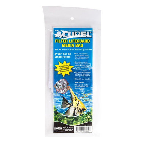 Filter Lifeguard Media Bag with Drawstring 8" Long x 3" Wide by Acurel