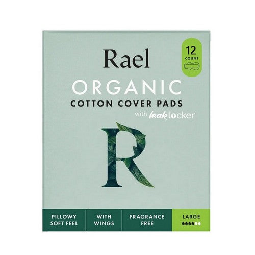Organic Ultra Thin Pads Super Absorbent Large Fragrance Free 12 Count by Rael