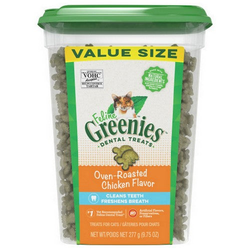 Greenies Feline Natural Dental Treats Oven Roasted Chicken Flavor 9.75 oz by Greenies