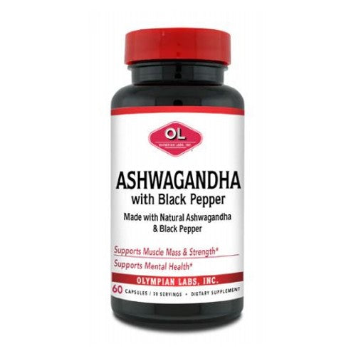 Ashwaghanda with Black Pepper 60 Count by Olympian Labs