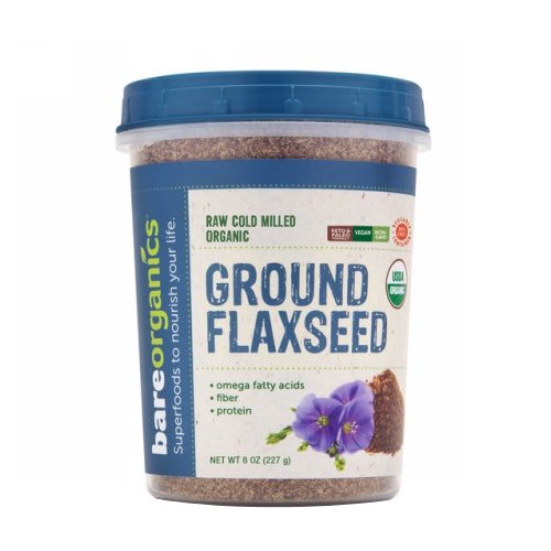 Organic Cold Milled Ground Flaxseed 8 Oz by Bare Organics