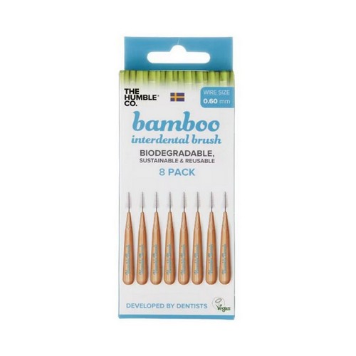 Interdental Brush Standard 0.60mm Blue 8 Count by The Humble Co