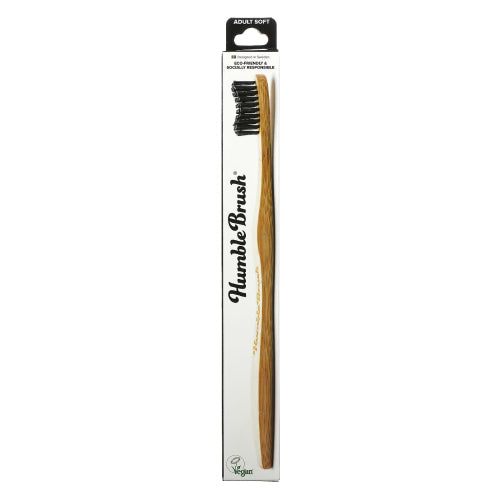 Adult Bamboo Toothbrush Black Soft 1 Count by The Humble Co