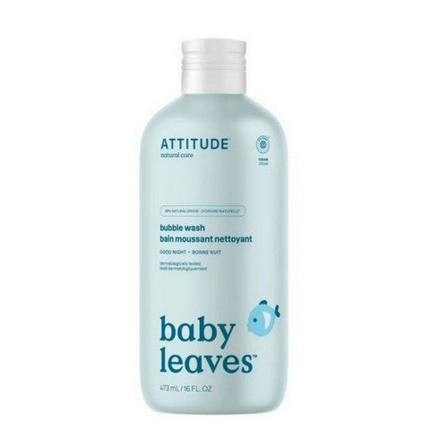 Baby Leaves Bubble Wash Night Almond Milk 16 Oz by Attitude