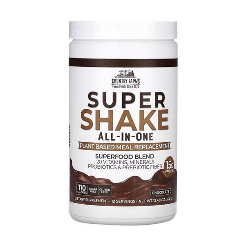 Super Shake All-In-One Chocolate 12.48 Oz by Country Farms