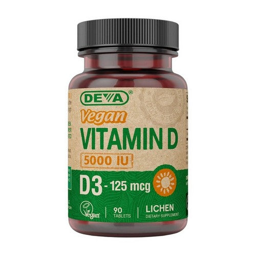 Vegan Vitamin D3 5000 IU 90 Tabs by Deva Nutrition