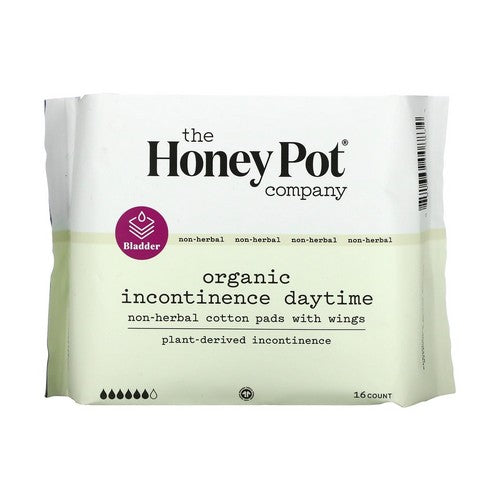 100% Organic Cotton Cover Incontinence Non-Herbal Daytime Pads 16 Count by The Honey Pot