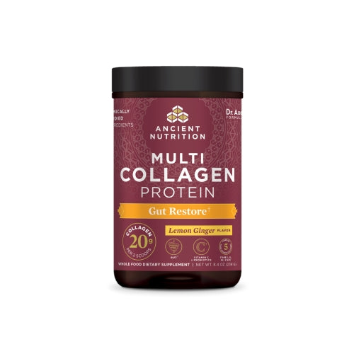 Multi Collagen Protein Gut Restore Lemon Ginger 8.4 Oz by Ancient Nutrition