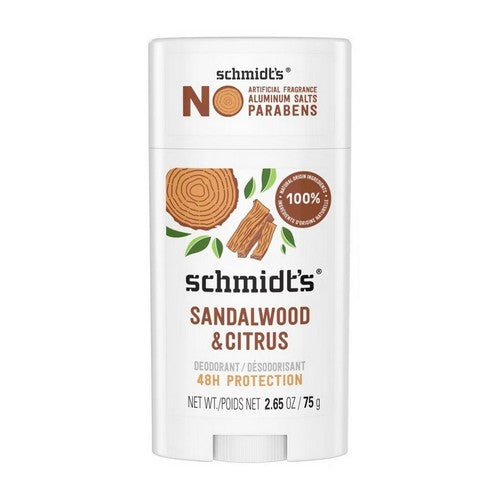 Natural Deodorant Stick Sandalwood & Citrus Aluminum-Free 2.65 Oz by Schmidt's Deodorant