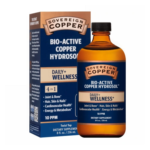 Copper Hydrosol 10 ppm Flat Cap 8 Oz by Sovereign Silver