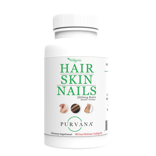 Purvana Hair Skin Nails 90 Softgels by Wellgenix Health