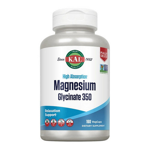 High Absorption Magnesium Glycinate 350 160 Veg Caps by Kal