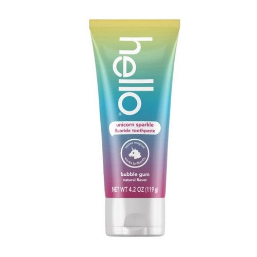 Kids Fluoride Toothpaste Unicorn Sparkle Bubblegum 4.2 Oz by Hello Bello
