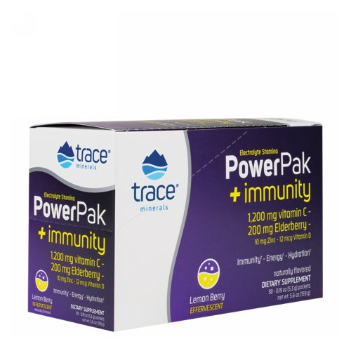 Electrolyte Stamina Power Pak + Immunity Lemon Berry 30 Packets by Trace Minerals