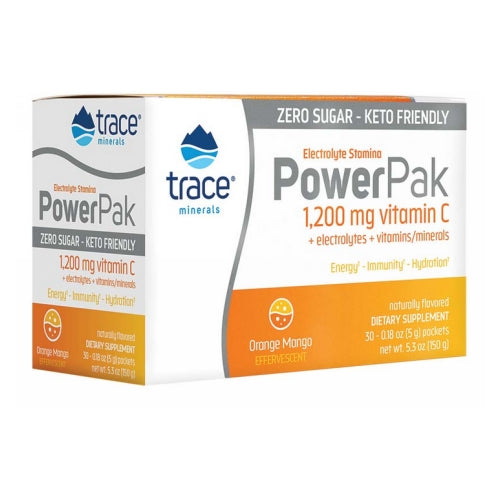 Electrolyte Stamina Power Pak Sugar Free Orange Mango 30 Packets by Trace Minerals
