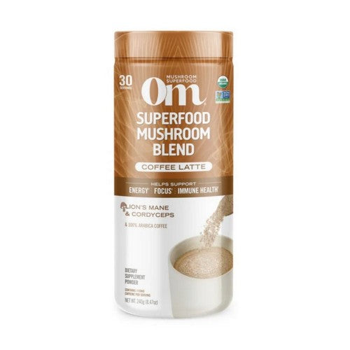 Superfood Mushroom Blend Coffee Latte 8.47 Oz by Om Mushrooms