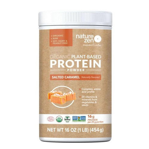 Organic Plant Protein Salted Caramel 16 Oz by Nature Zen