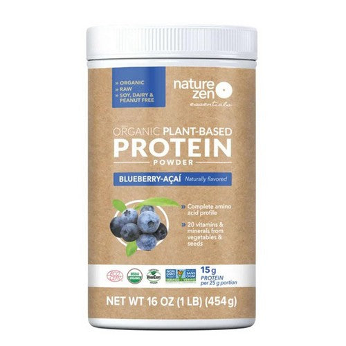 Organic Plant Protein Blueberry Acai 16 Oz by Nature Zen