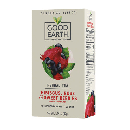 Sensorial Blends Hibiscus Rose And Sweet Berries Herbal Tea 15 Bags by Good Earth Teas
