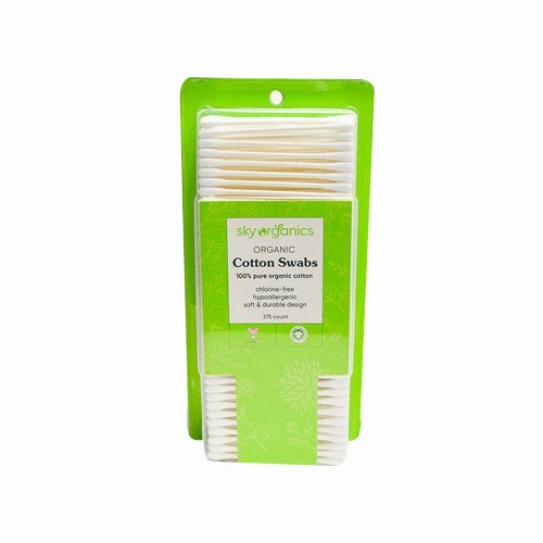 Organic Cotton Swabs Blister Pack 375 Count by Sky Organics