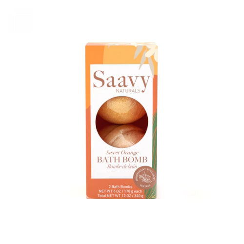 Sweet Orange Bath Bomb Duo 12 Oz by Saavy Naturals