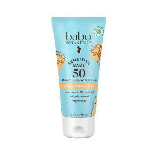 Sensitive Baby Face Mineral Sunscreen Lotion Spf 50 3 Oz by Babo Botanicals