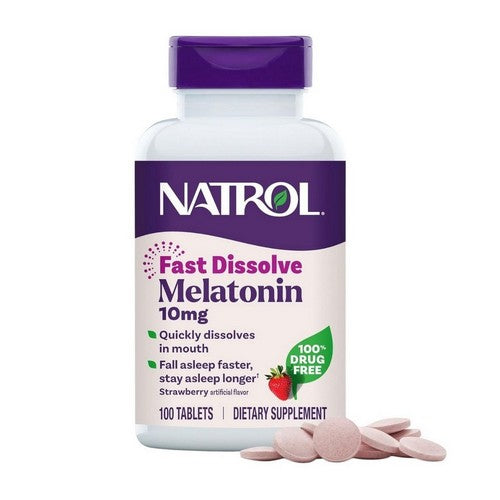Melatonin Sleep Tablets Strawberry 100 Tablets by Natrol