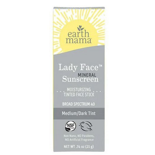 Face Sunscreen Stick SPF 40 Medium & Dark .74 Oz by Earth Mama Angel Baby