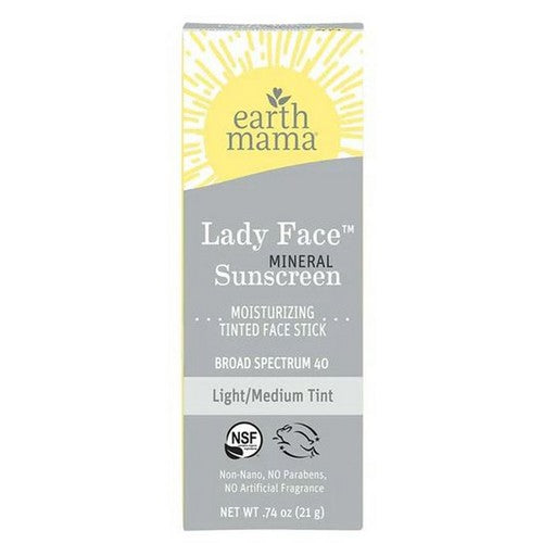 Face Sunscreen Stick SPF40 Light & Medium .74 Oz by Earth Mama Angel Baby
