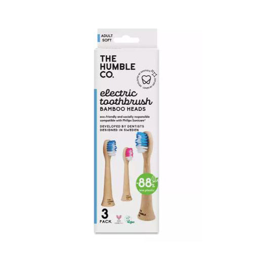 Electric Toothbrush Replaceable Bamboo Head Original 3 Count by The Humble Co