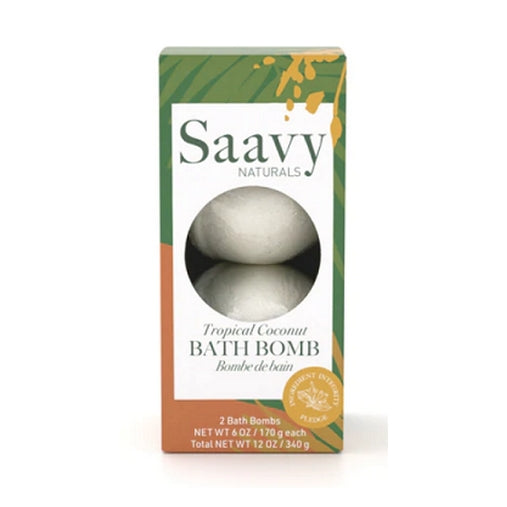 Tropical Coconut Bath Bomb Duo 12 Oz by Saavy Naturals