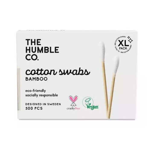 Cotton Swabs White 500 Counts by The Humble Co