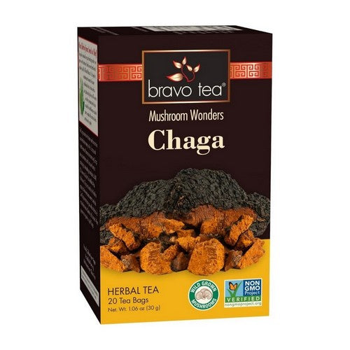 Mushroom Wonders Chaga Herbal Tea 20 Bags by Bravo Tea & Herbs