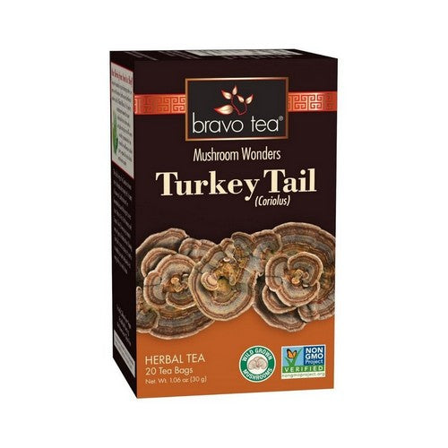 Turkey Tail Mushroom Herbal Tea 20 Bags by Bravo Tea & Herbs