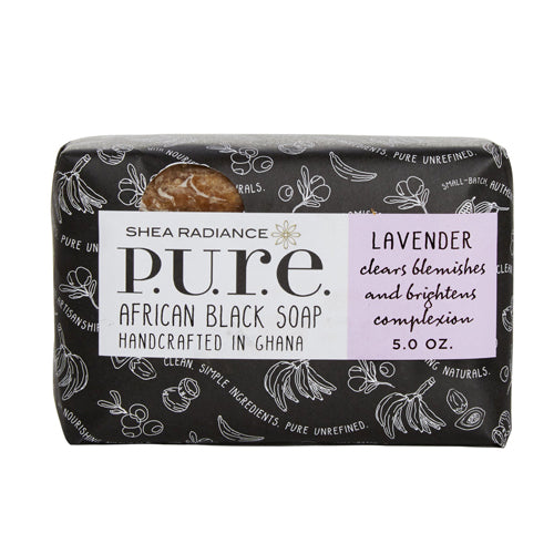 African Black Soap Bar Lavender 5 Oz by Shea Radiance