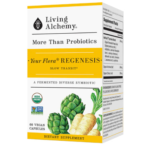 Your Flora Probiotics Regenisis Slow Transit & Post Antibiotics 60 Caps by Living Alchemy