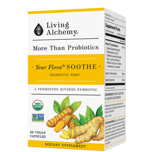 Your Flora Soothe Digestive Fire Plus Organic Turmeric & Ginger 60 Caps by Living Alchemy