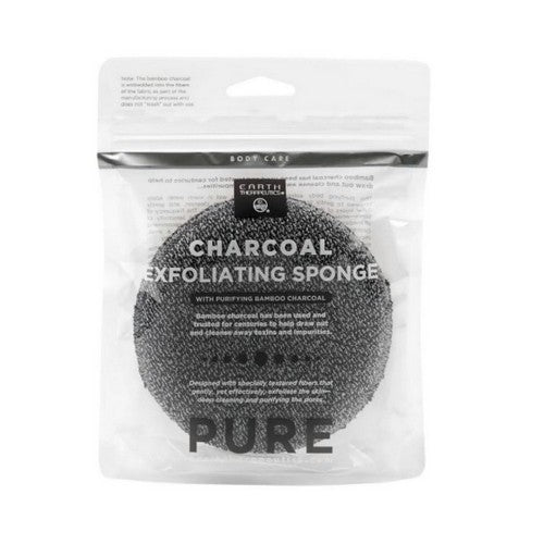 Chorcoal Exfoliating Round Sponge 1 Count by Earth Therapeutics