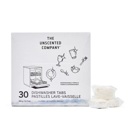 Dish Tabs All In One Biodegradable Unscented 30 Tabs by The Unscented Company
