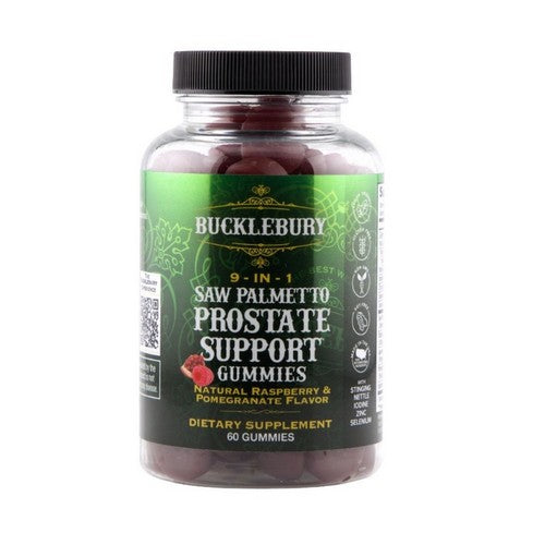 9-In1 Saw Palmetto Prostate Support Gummies Natural Raspberry And Pomegranate 60 Count by Bucklebury