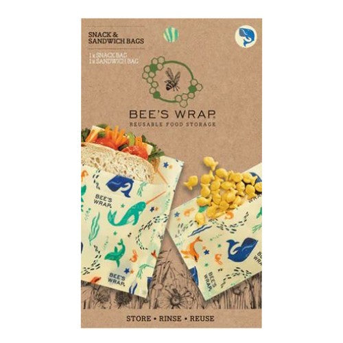 Under The Sea Snack Sandwich Bags 2 Count by Bees Wrap